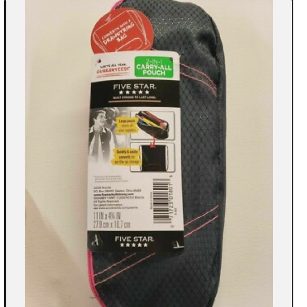 Five Star Black and Pink Carry-All Pouch 009